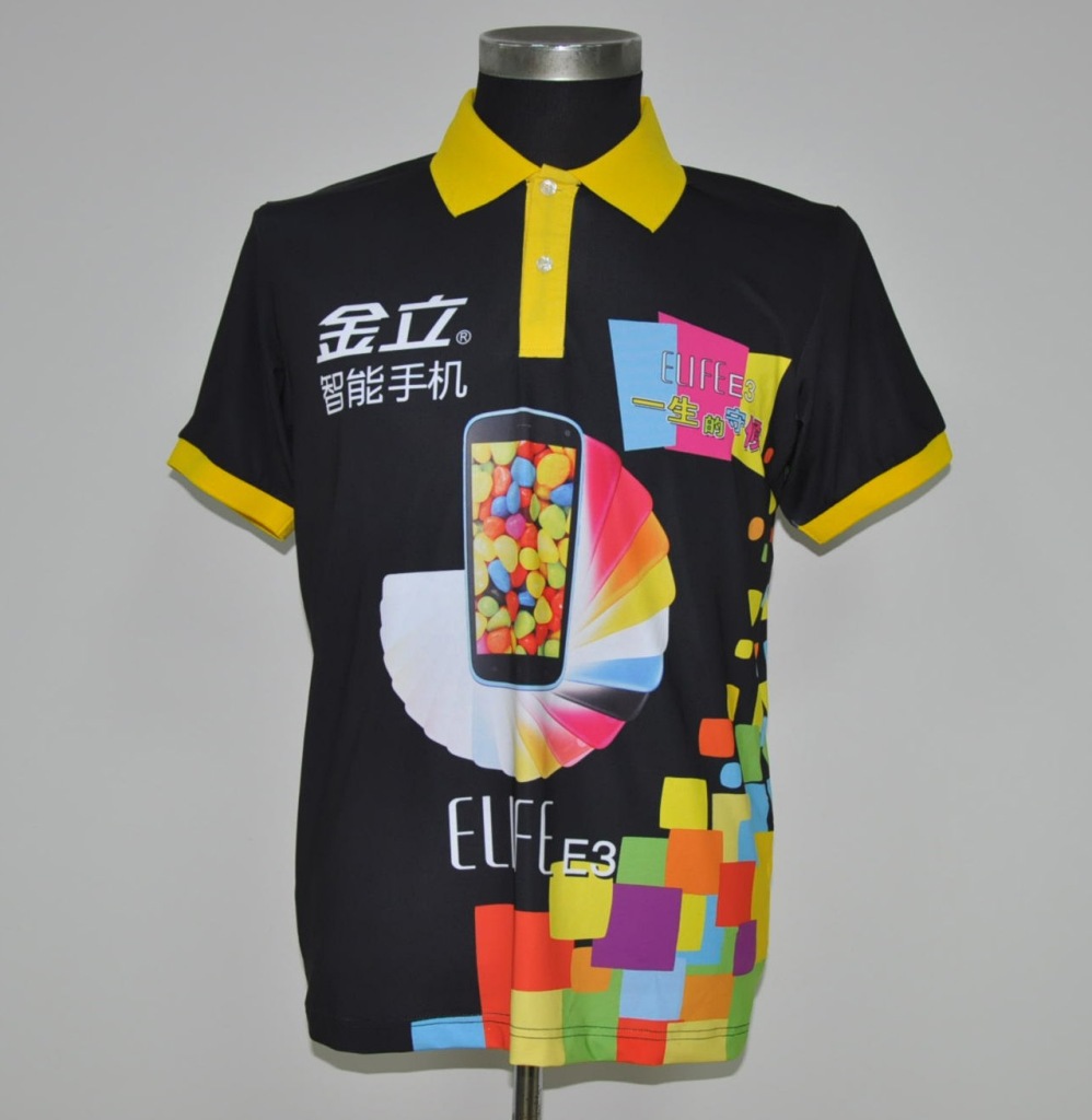 【熱轉(zhuǎn)印3D廣告t恤 數(shù)碼印花t恤 金立手機企業(yè)廣告t恤文化衫促銷服】價格,廠家,圖片,男式T恤,中山市億德隆服飾設(shè)計制造-
